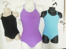 Camisole Leotard child sizes 3 colors matte spandex ballet rhinestone backbuckle
