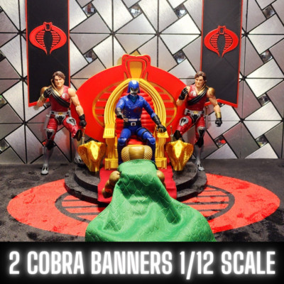 2 COBRA BANNERS, 3D Printed With Layers and Depth. 1/12 Scale
