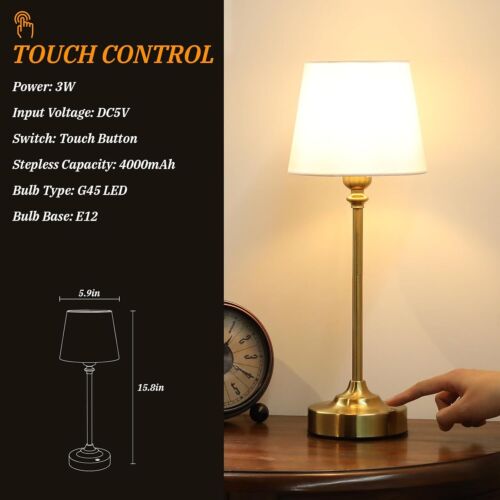 Cordless Rechargeable Table Lamp – 4000mAh Battery, Touch Control - Picture 4 of 18