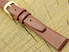 Hadley Roma NOS Vintage Lizard Grain Watch Band w Gold Tone Buckle 13mm Unused
