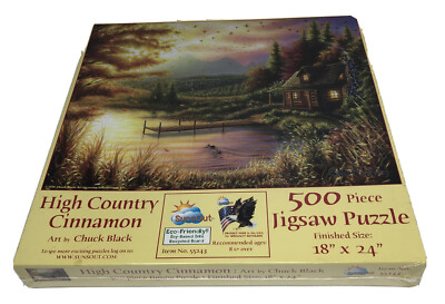 SUNSOUT Peaceful Setting 500 Piece Puzzle - Chuck Art 18x24 Made USA