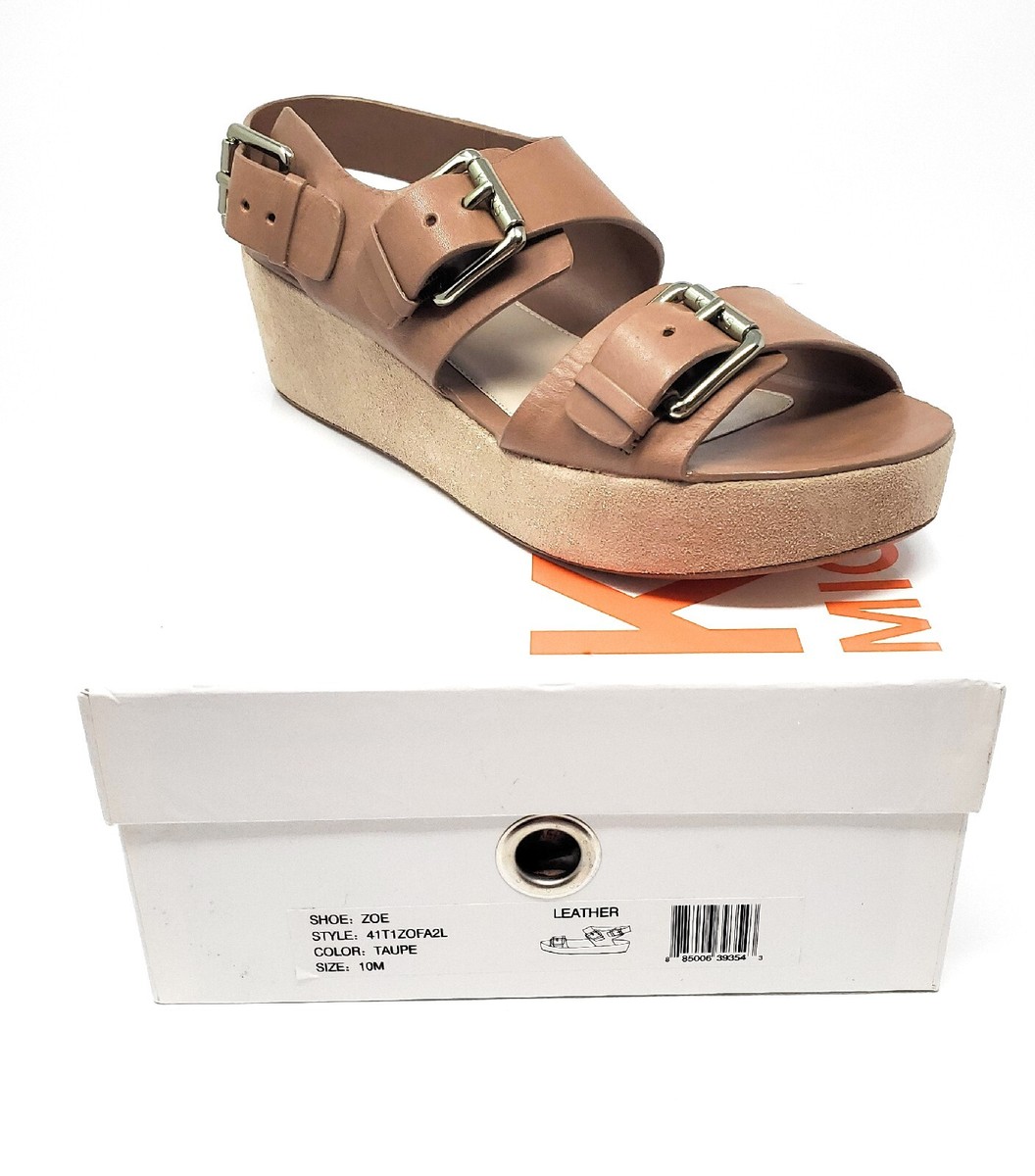 Michael Kors Zoe 2 Band Flatform platform Leather Sandals  display picture 1