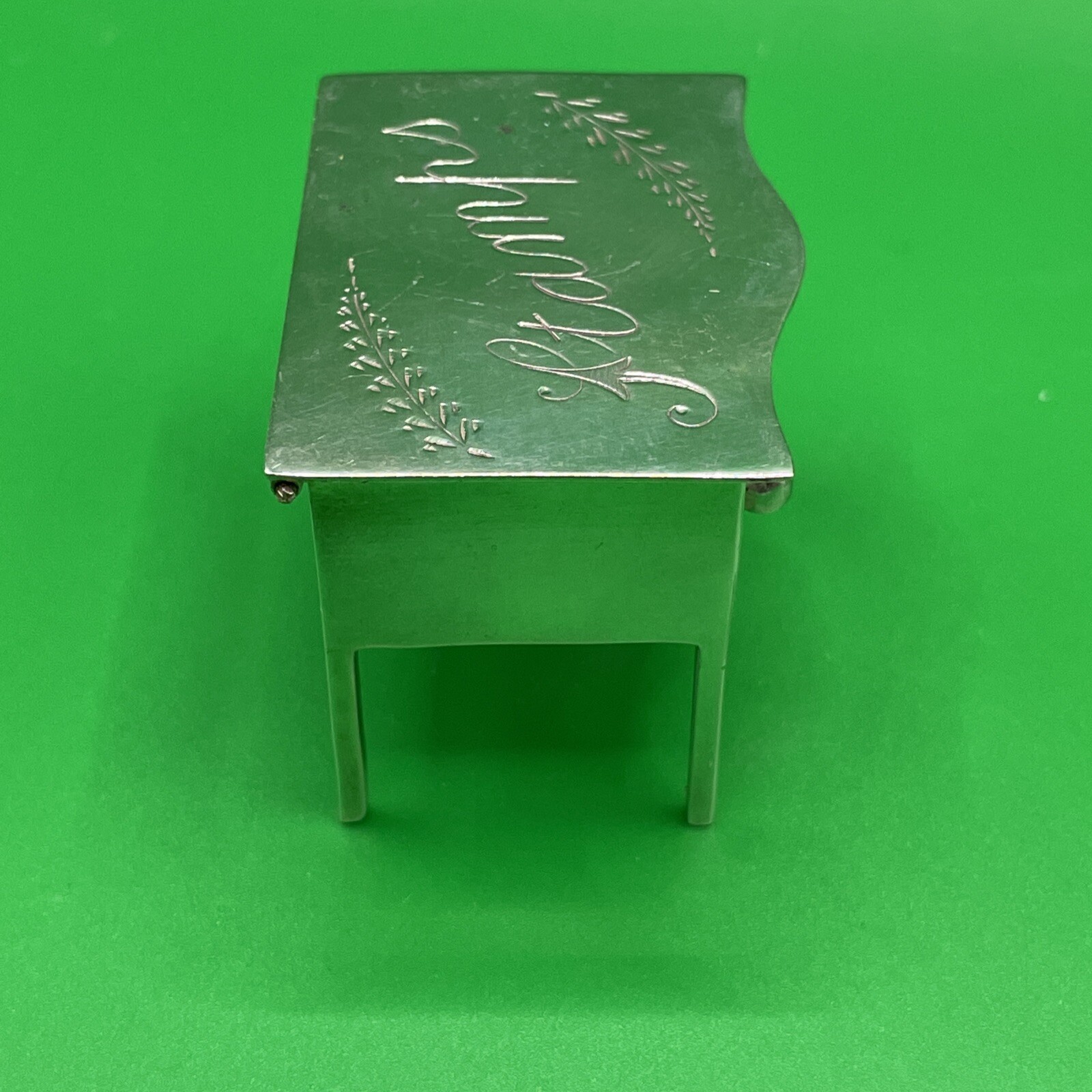 Vintage Silver Plated Double Stamp holder/box, deskShaped Case