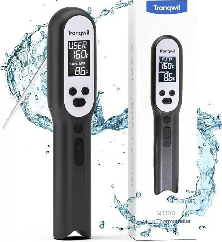 Meat Thermometer Waterproof Backlight Instant Read Digital IPX67 Fast Calibratio