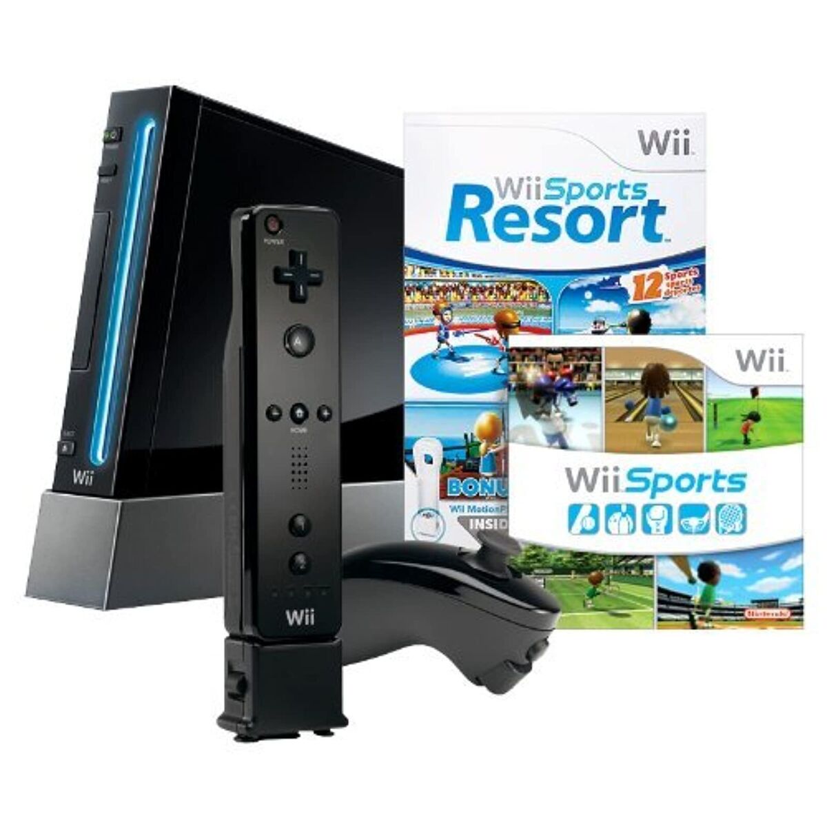 Wii With Wii Sports And Resort Black Console Bundle Video Wii With Wii Sports And Resort Black Console Bundle Video