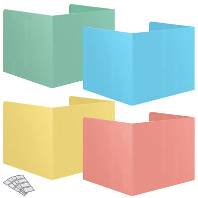 16 Pack Desk Privacy Panel Desk Divider - Designer Pastel Color Privacy Folders