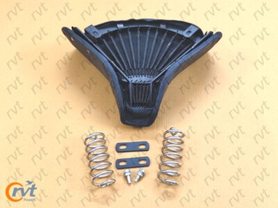 Siège Avant Solo Pour Royal Enfield - Cuir Noir, Ressorts Chromés, Complet, Marque AEspares