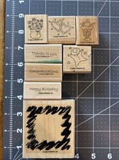 Stampin' Up ~2002 "All Occasions " 8 Stamps Hearts Ice Cream Floral Bday