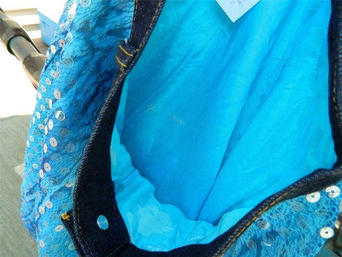 Falda Maxou Niños Niñas Azul Lentejuelas con Detalle Denim y Top Lentejuelas, Talla 12 - Imagen 10 de 12