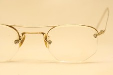 Antique Eyeglasses 44/20 Shuron 1/10 12k Semi Rimless Vintage Frames