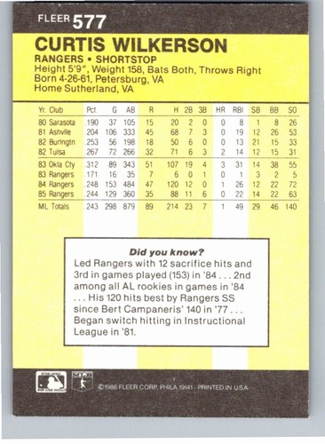 1986 Fleer Baseball Complete Your Set You Pick Choose #496 - 660 - Picture 165 of 295