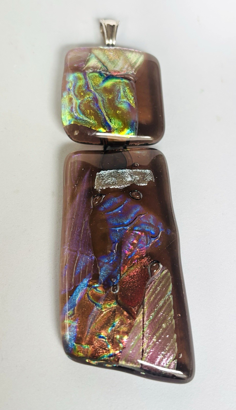 Dichroic Glass Statement Multicolor beautiful dou… - image 1