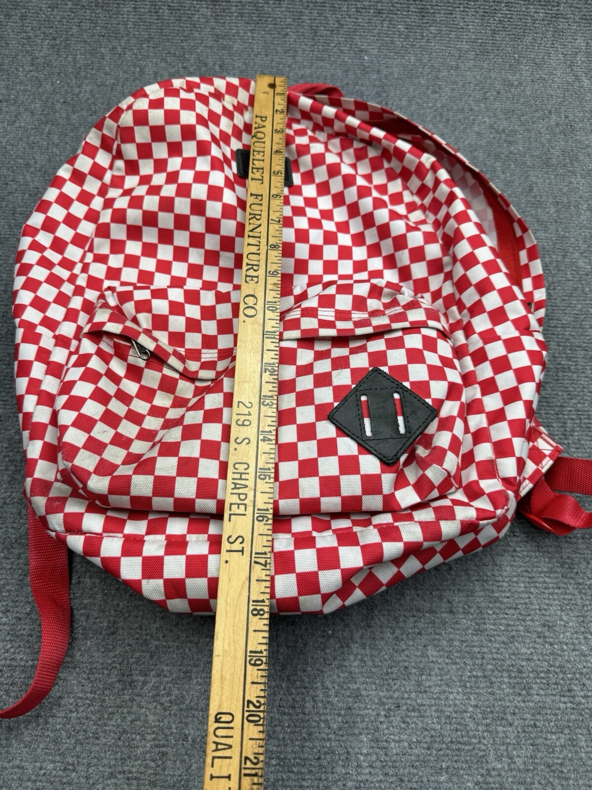 Vans Back Pack Checkered Back Pack Red White - image 10
