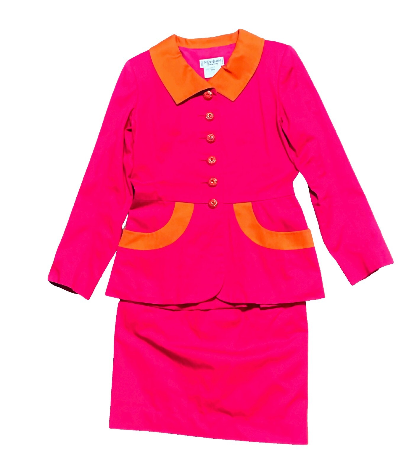 Tuta vintage YSL Rive Gauche Power Suit anni 80 UK10 Designer Saint Laurent