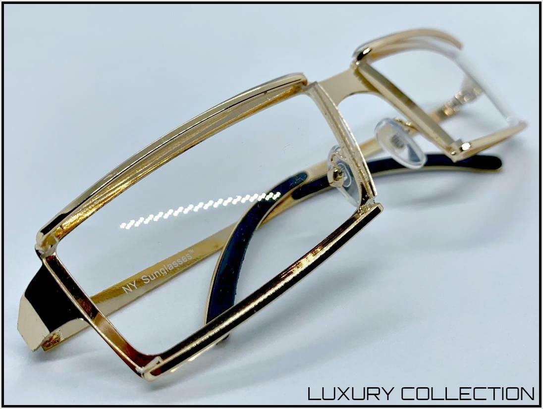Stylish Silver Rimless Eyeglasses - Clear Lenses Oval Frame - Classic Retro Unisex Glasses