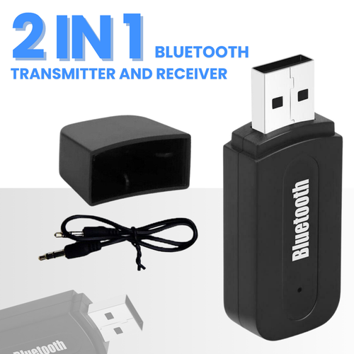 USB 2.1 Wireless Bluetooth 3.5mm AUX Audio Stereo Music Car Receiver Adapter PC