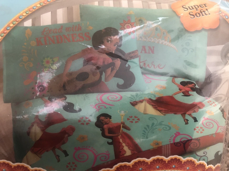Juego de sábanas dobles de microfibra ajustadas/planas/funda de almohada Disney Elena of Avalor 3 piezas Foto 2 de 3