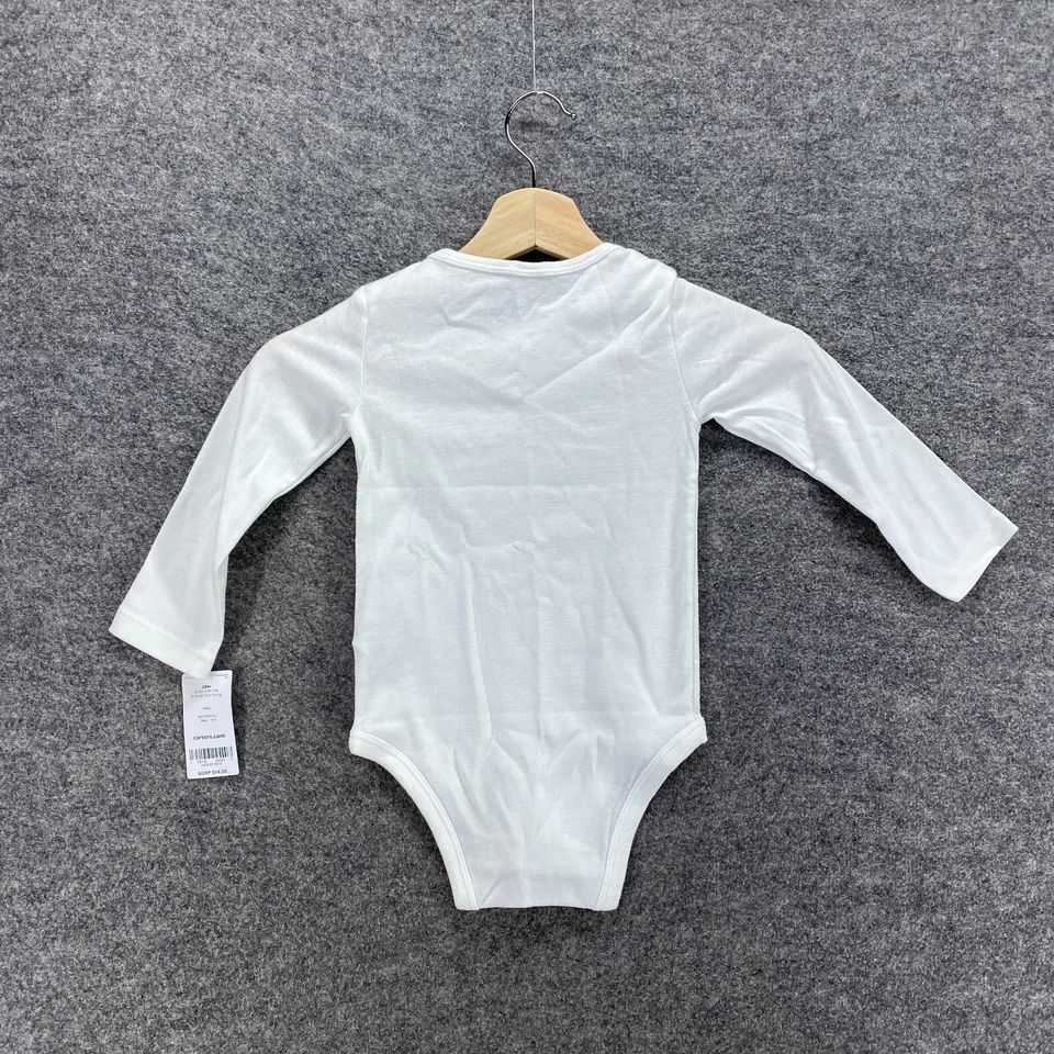 Nuevo Body Carter's Bebé 24 Meses Blanco Cuello Redondo Manga Larga Botón Informal Foto 2 de 4