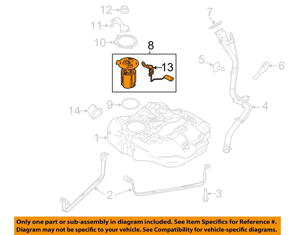 Used Fuel Pump fits: 2014 Ford Focus Pump Assembly gasoline 2.0L w/o turbo VIN 2 Foto 3 de 4