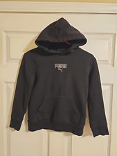 Puma Pullover Hoodie Boys Black Sweatshirt, Youth Small 7/8 Logo