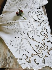 Lenzuolo Matrimoniale Lino Bellora ? Ricamo A Mano Prezioso Punto Richelieu