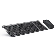 Rechargeable Wireless Keyboard Mouse Ultra Thin Low Profile Wireless Keyboard...