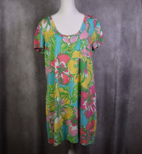 Lilly Pulitzer T Shirt Dress Women XL Multicolor Britton Floral Beach Tropical