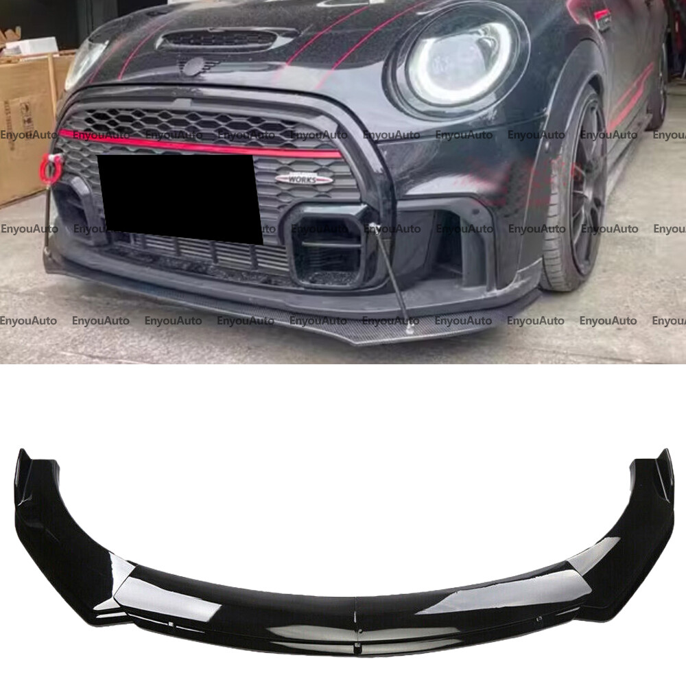 For Mini Cooper R55 R56 F55 F56 Front Bumper Lip Spoiler Splitter Glossy Black