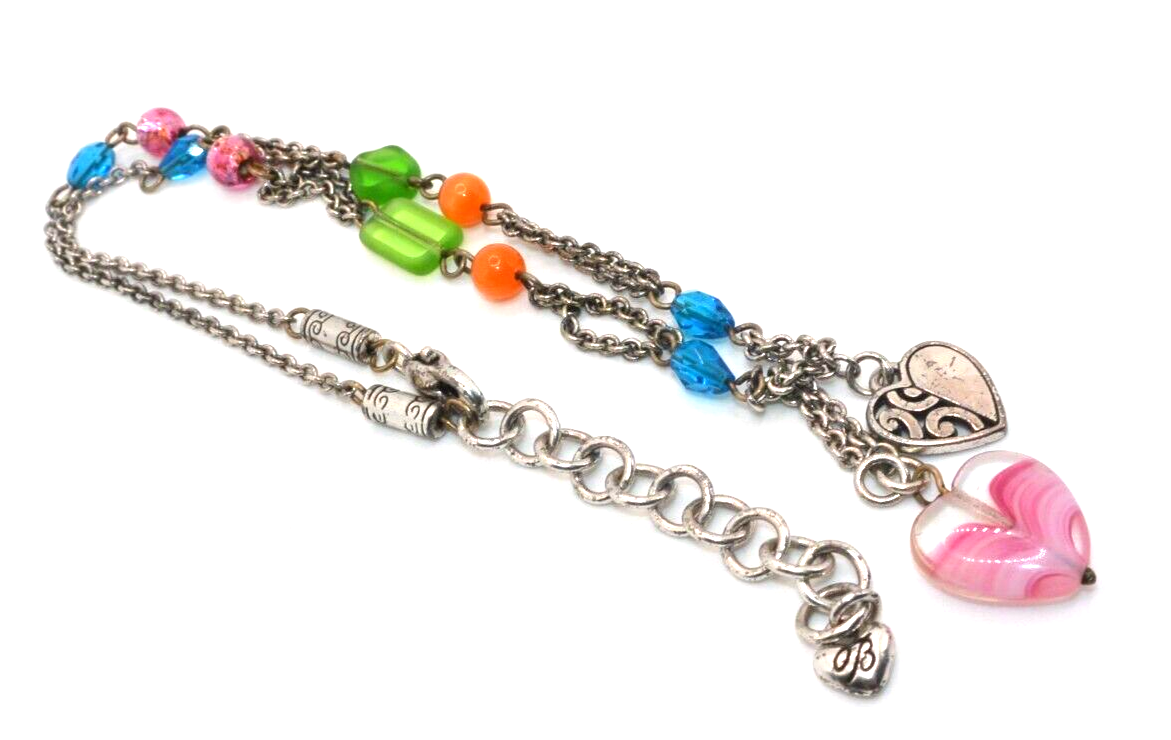BRIGHTON DECO BRIGHT Orange Blue Green Beads Pink Heart  Brighton \