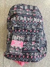 NEW Printed Basic Backpack Black/Grey/Pink/White