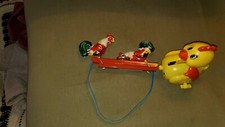 Tin Metal Rooster Eating Toy And Wind Up Chicken