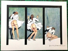 MANARA Tirage imprimé signé "Le déclic - Claudia de dos " Dim 28*38 Cm NEUF 