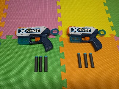 (2) ZURU X-SHOT KICKBACK Dart Guns w/ 6 Darts