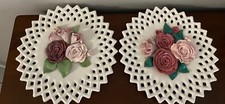Ceramic Plates Pink And Red Roses Decorative ...