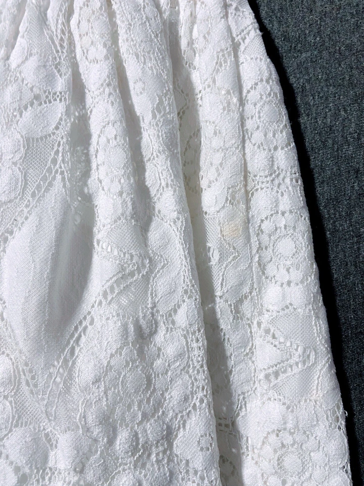 Carters Kids Girl White Ruffle Sleeves Embroidered Lace Knee Length Dress Size 6 - Image 4 of 4