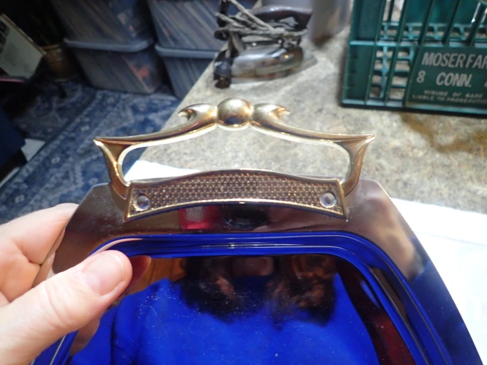 Vintage KROMEX Chrome Serving Tray Handled Platter  Decor 16.75" x 9.25" - Image 3 of 4