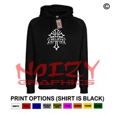 I Believe Cross 1 Christian Hoodie Black Sweatshirt Jesus Religious Rap Rock