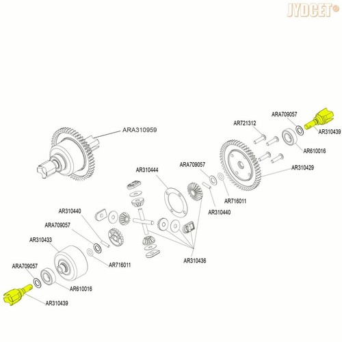#AR310439 #ARAC4011 Stahl Diff Outdrive 2 Stück für RC ARRMA 1/7 Mojave 1/8 Kraton - Bild 3 von 7