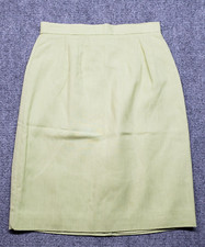 Vintage Worthington Skirt Womens 6P Petite Green Lined Flash Linen New