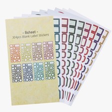 ONLYKXY 8 Sheets Decorative Sticker Set Paper Assorted Frame Multiple Colors