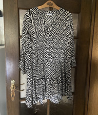 Zabaione Damen Blusenkleid schwarz/weiß Zebr...