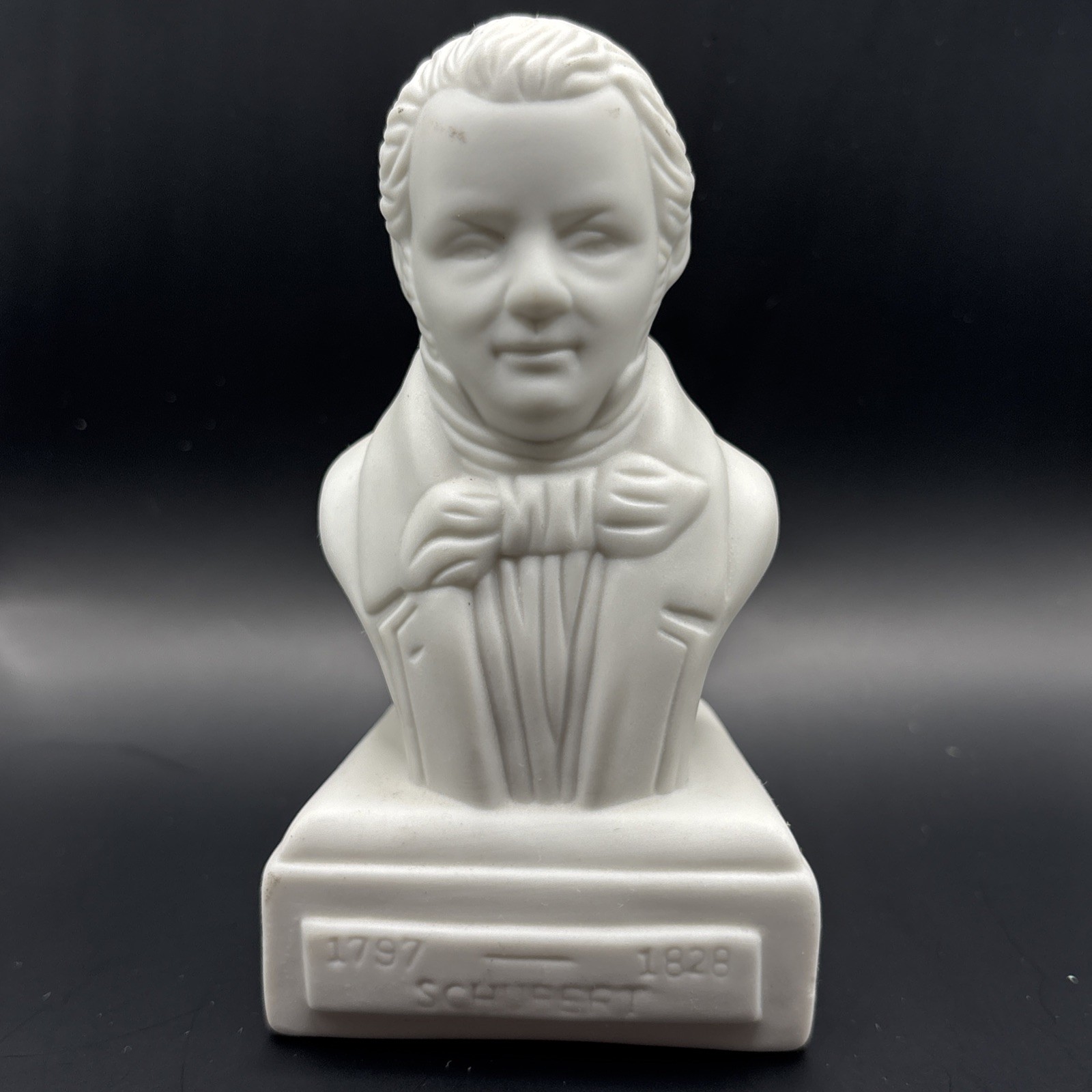 Schubert Willis Music Co. Composer White Porcelain Bisque Mini Bust Statue
