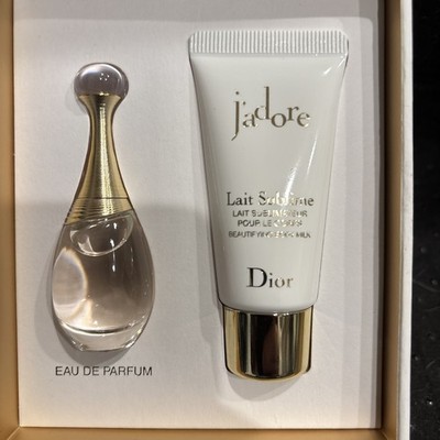 J'adore Eau de Parfum Deluxe Mini (0.17 oz.) and a J'adore Body Milk (0.68 oz.)