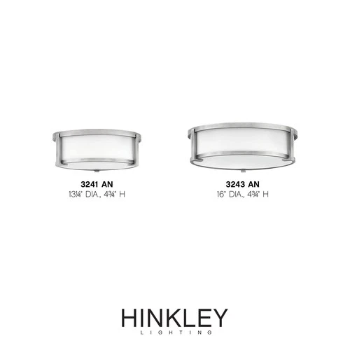 Hinkley Lighting 3241 Lowell 2 Light 13"W Flush Mount Drum - Chrome - Picture 10 of 12