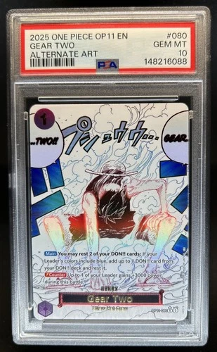 2025 One Piece Gear Two Rare Alt Art Alternative #OP11-080 PSA 10 GEM MINT