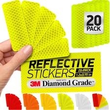 Reflective Safety Tape Stickers | 3M Diamond Grade | Yellow-Green | 1.2″ X 3.15″