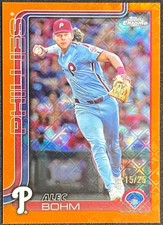 2025 Topps Chrome Logofractor Alec Bohm #57 Orange Refractor #15/25 Phillies