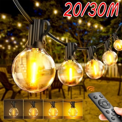 20/30M LED Lichterkette Outdoor 2700K Strom Glühbirnen Außen mit G40 Birnen DHL