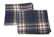 Set of 2 Blues, White Plaid Flannel Pillowcases By Mainstay 19.5 X 29.5 Standard