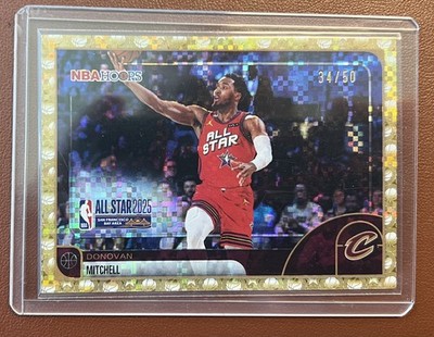 Donovan Mitchell 2026 Topps NBA Hoops /50 Gold Pixel Burst All Star #287